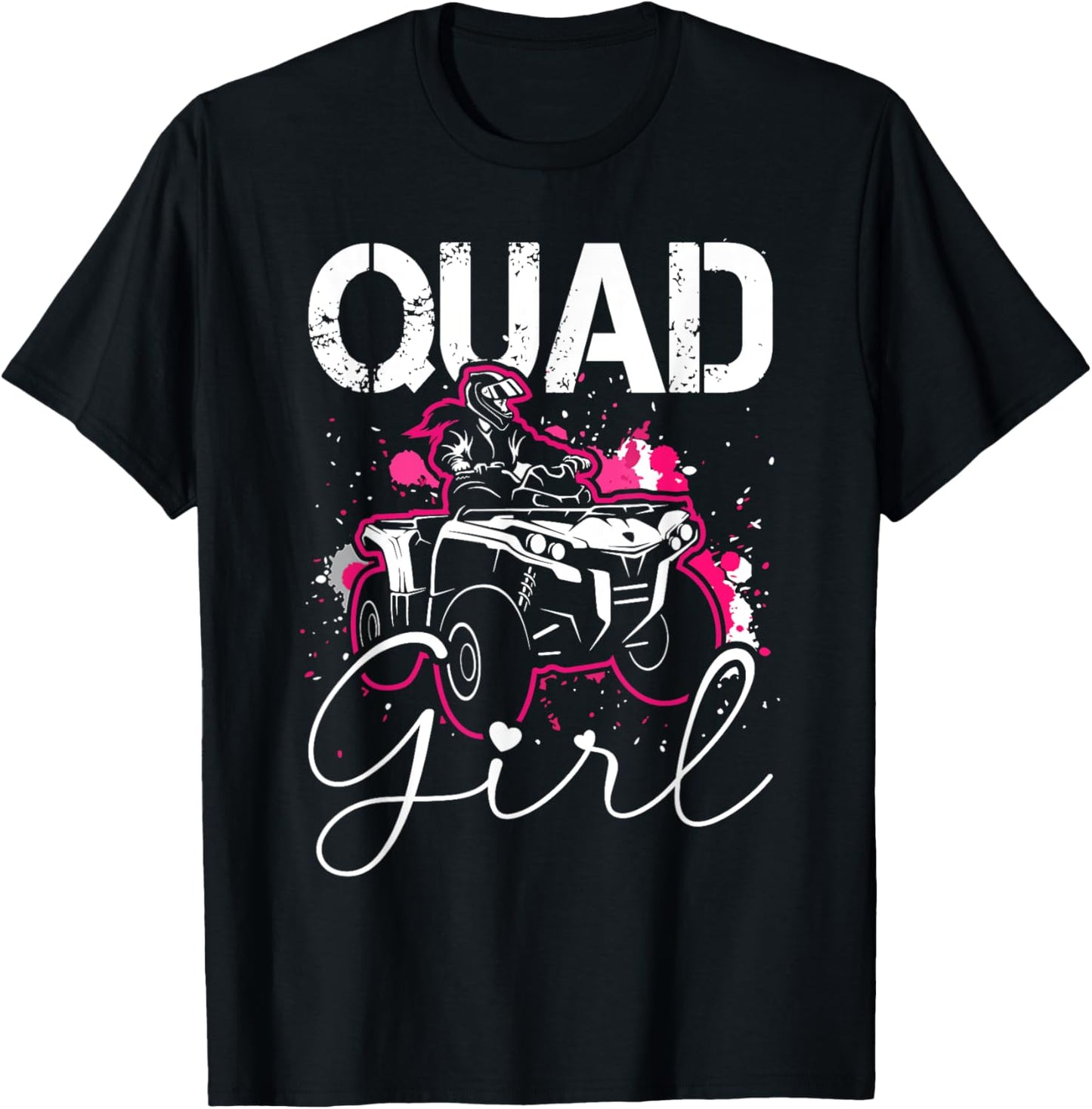 Quad Girl Funny Quad Riding Four Wheeler Atv for Girls Woman T-Shirt - T-Shirt | Black