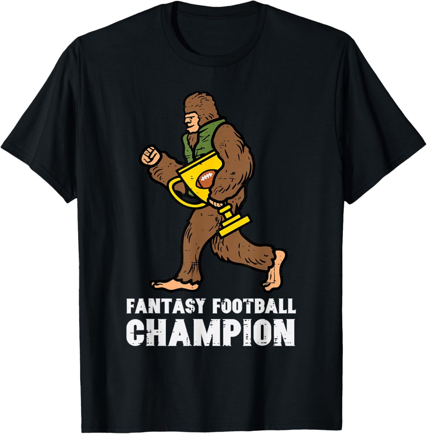 Fantasy Football Champion Sasquatch Bigfoot Men Women Kids T-Shirt - T-Shirt | Black
