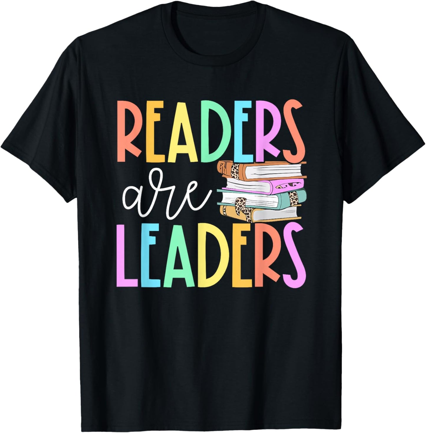 Readers Are Leaders Reading Book Lovers Teacher Women Kids T-Shirt - T-Shirt | Black