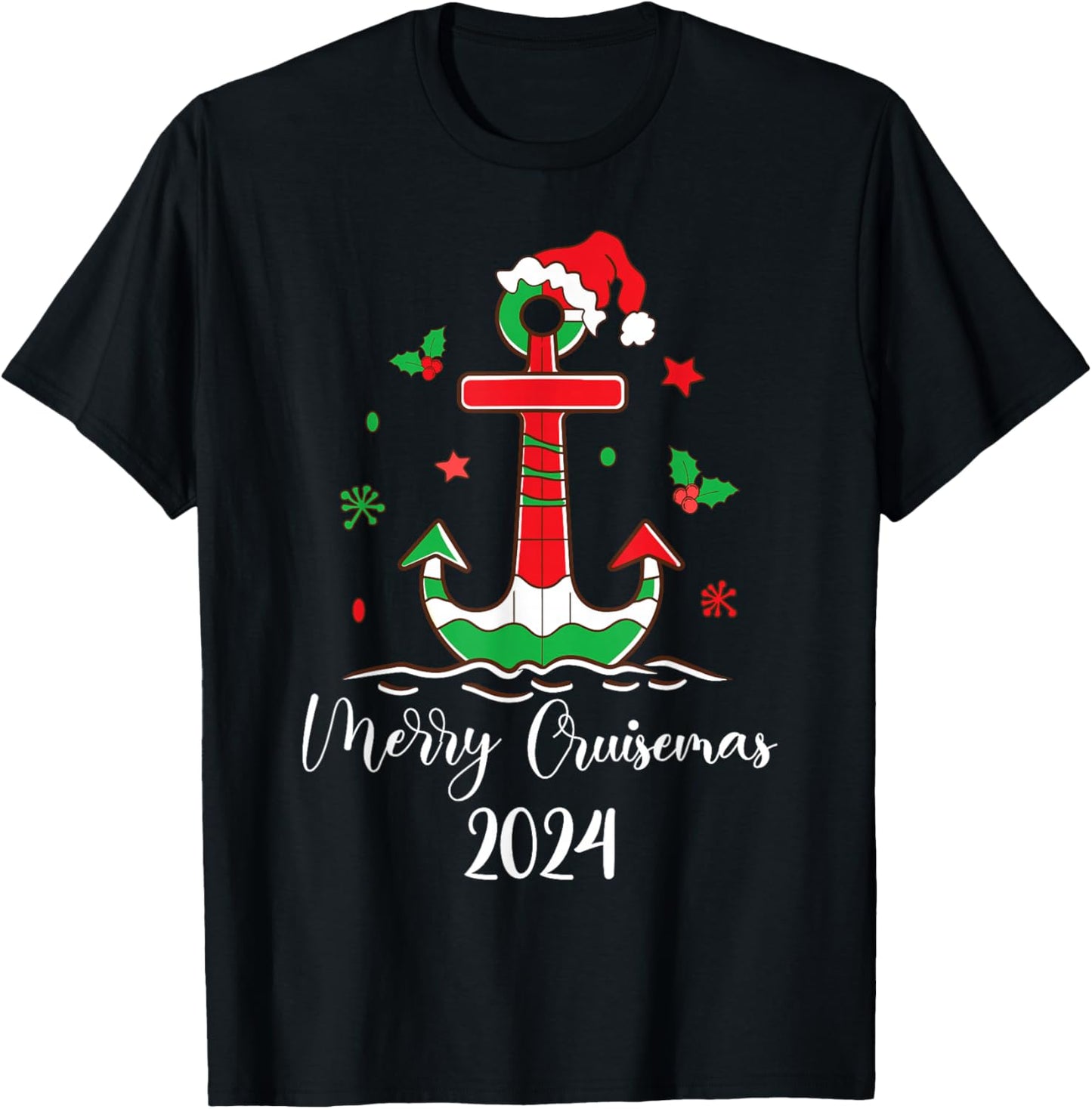 Family Christmas Cruise 2024 Merry Cruisemas Xmas Matching T-Shirt - T-Shirt | Black