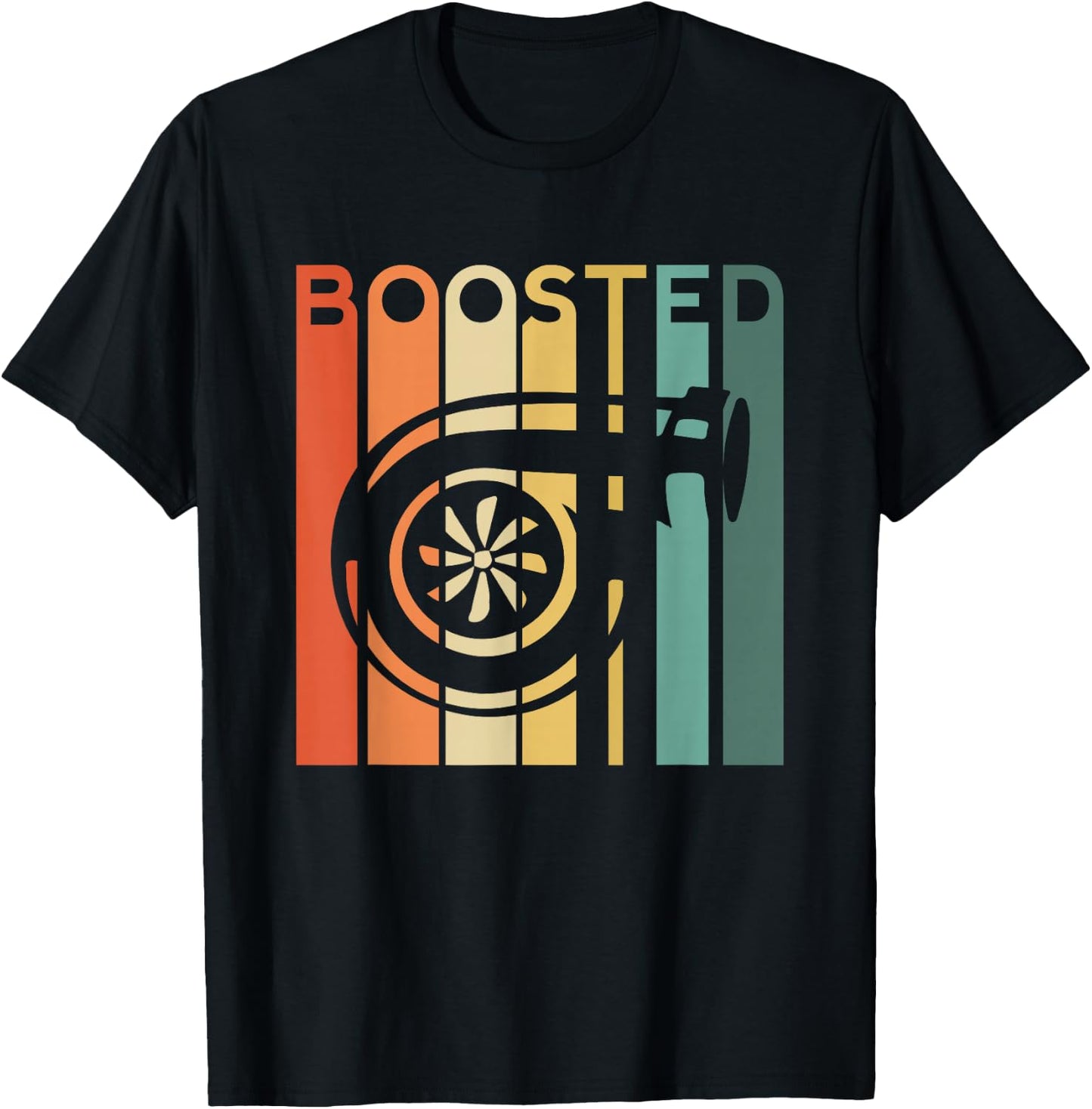 Boost Turbo Car Boosted Turbocharger Auto X Retro Race Tuner T-Shirt - T-Shirt | Black