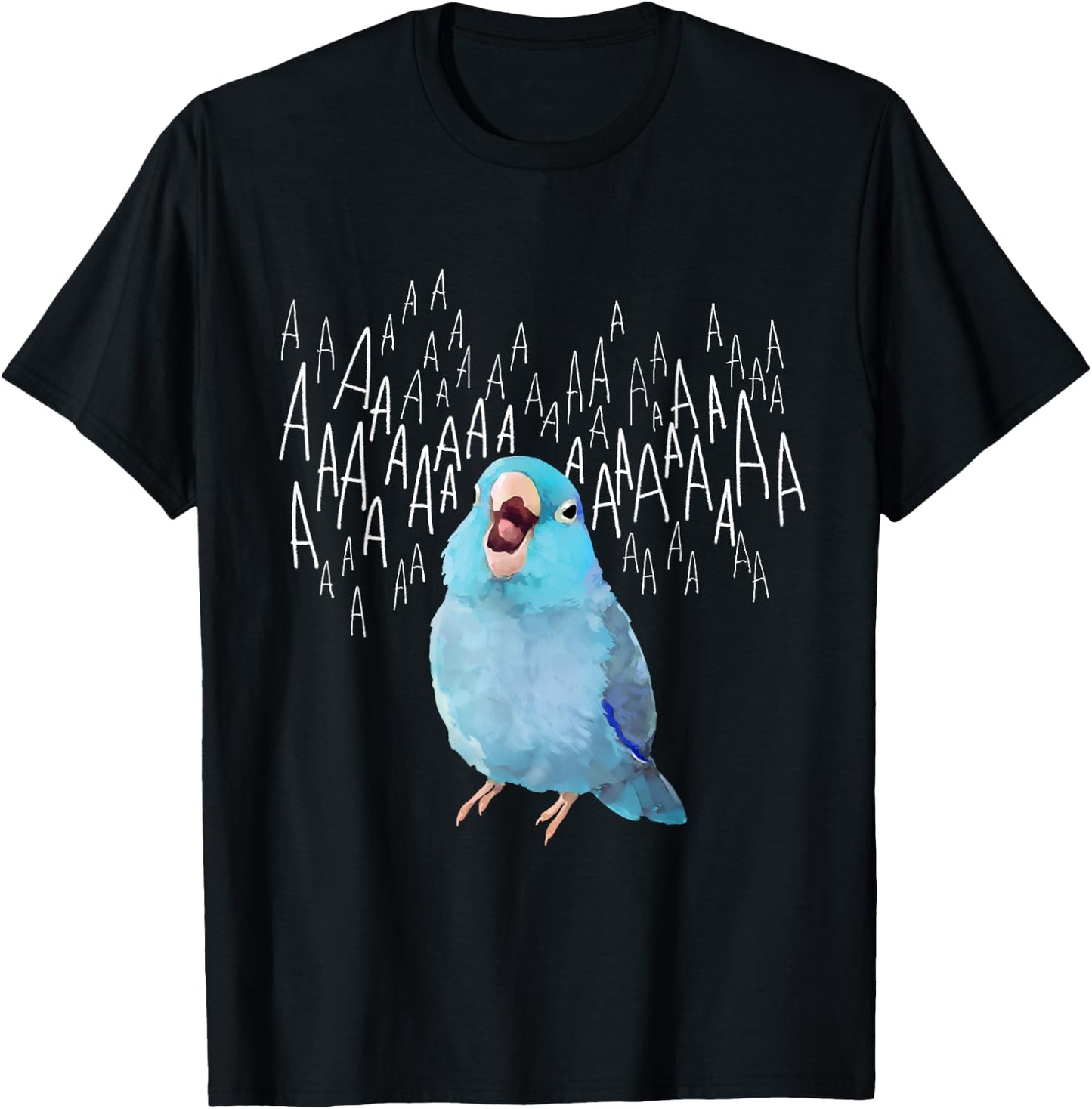 Birbber -Adults Black Cotton 100% Screaming Parrotlet T-Shirt - T-Shirt | Black