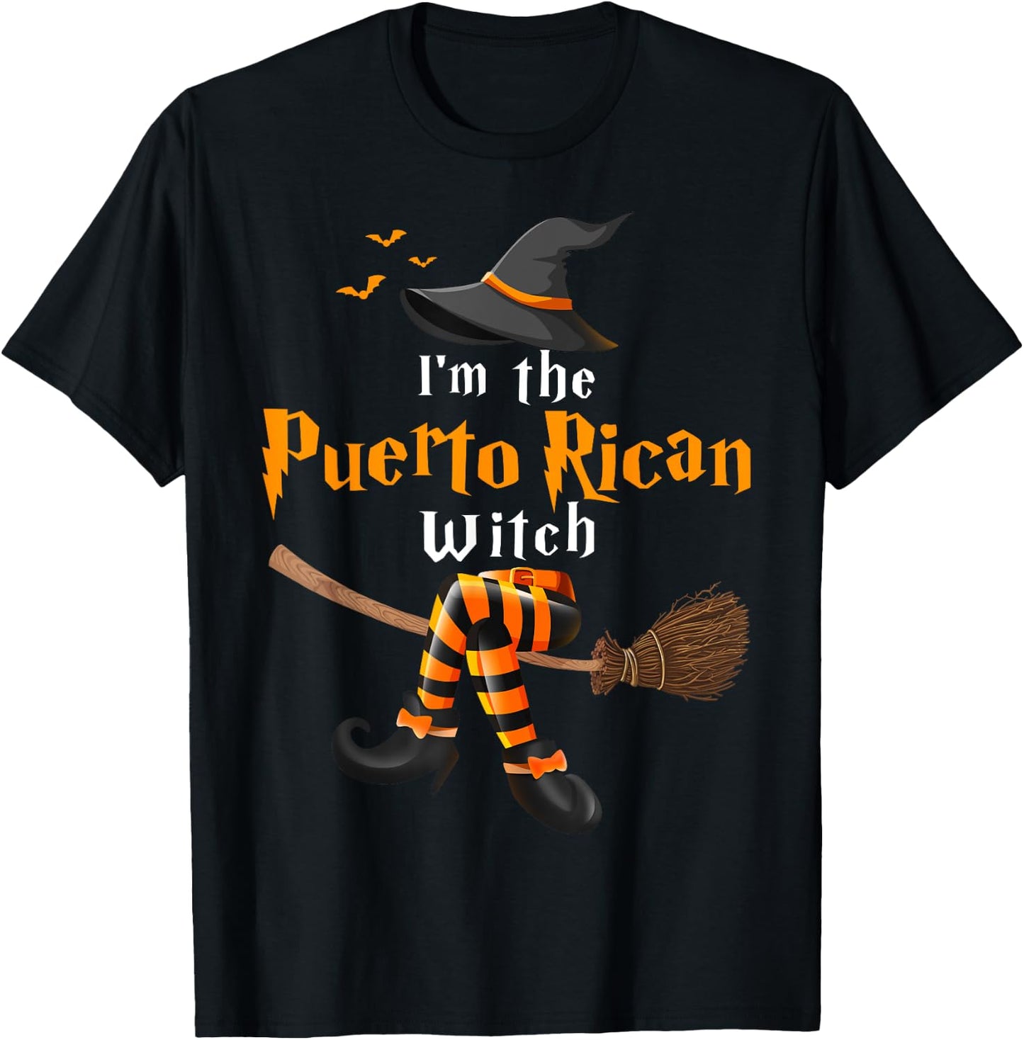 I'm The Puerto Rican Witch Halloween Costume Witches T-Shirt - T-Shirt | Black