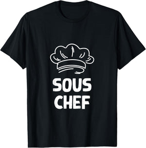 Kids Sous Chef Matching Head Chef Cooking Kitchen Daughter T-Shirt - T-Shirt | Black