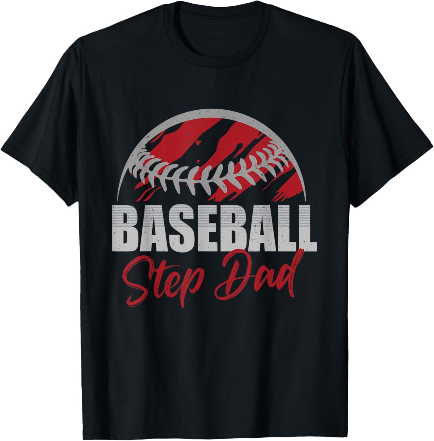 Baseball Step Dad Life Gifts For Father's Day Dad Grandpa T-Shirt - T-Shirt | Black