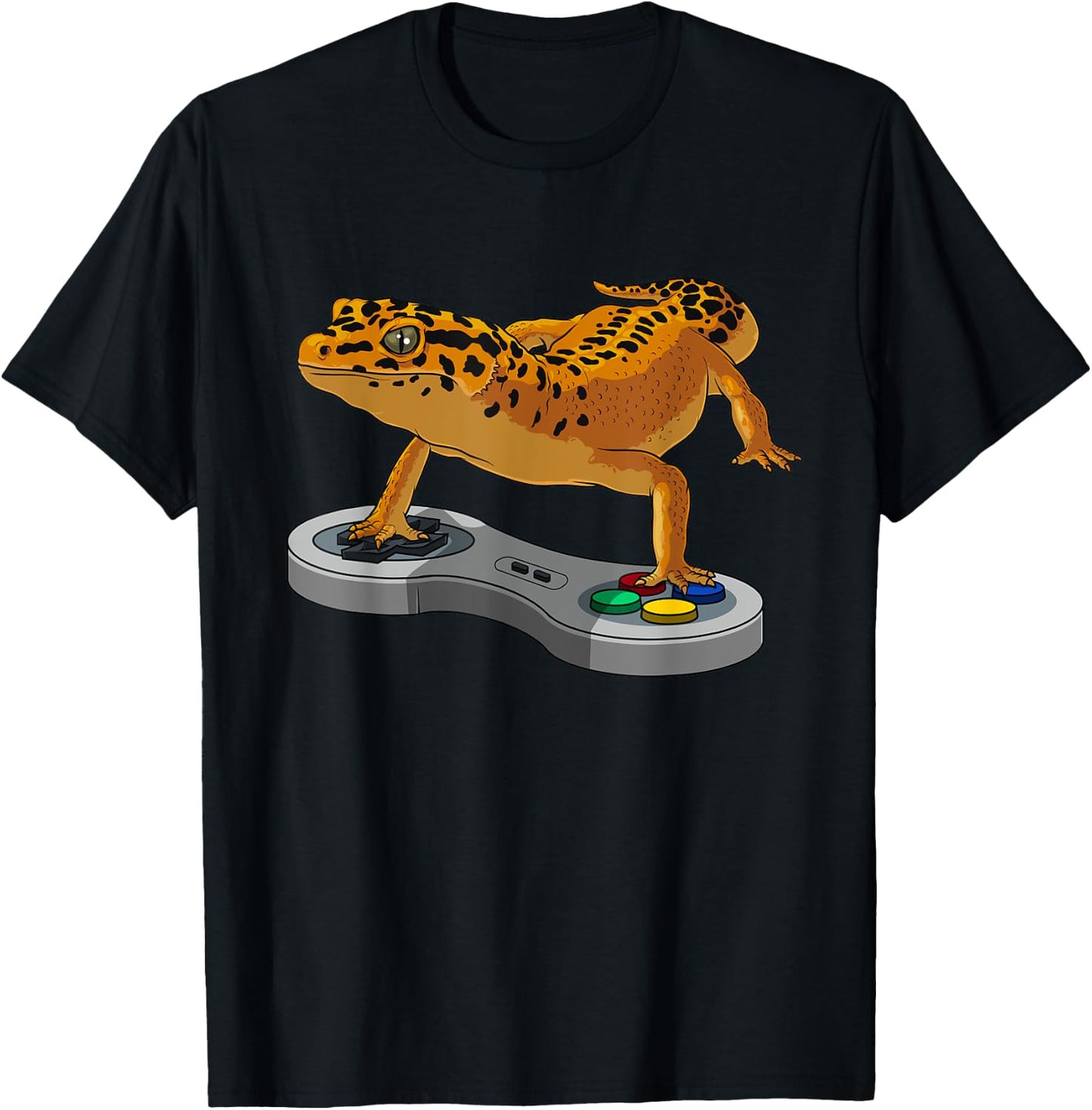 Funny Leopard Gecko Bearded Dragon Gift Kids Cool Gamers T-Shirt - T-Shirt | Black
