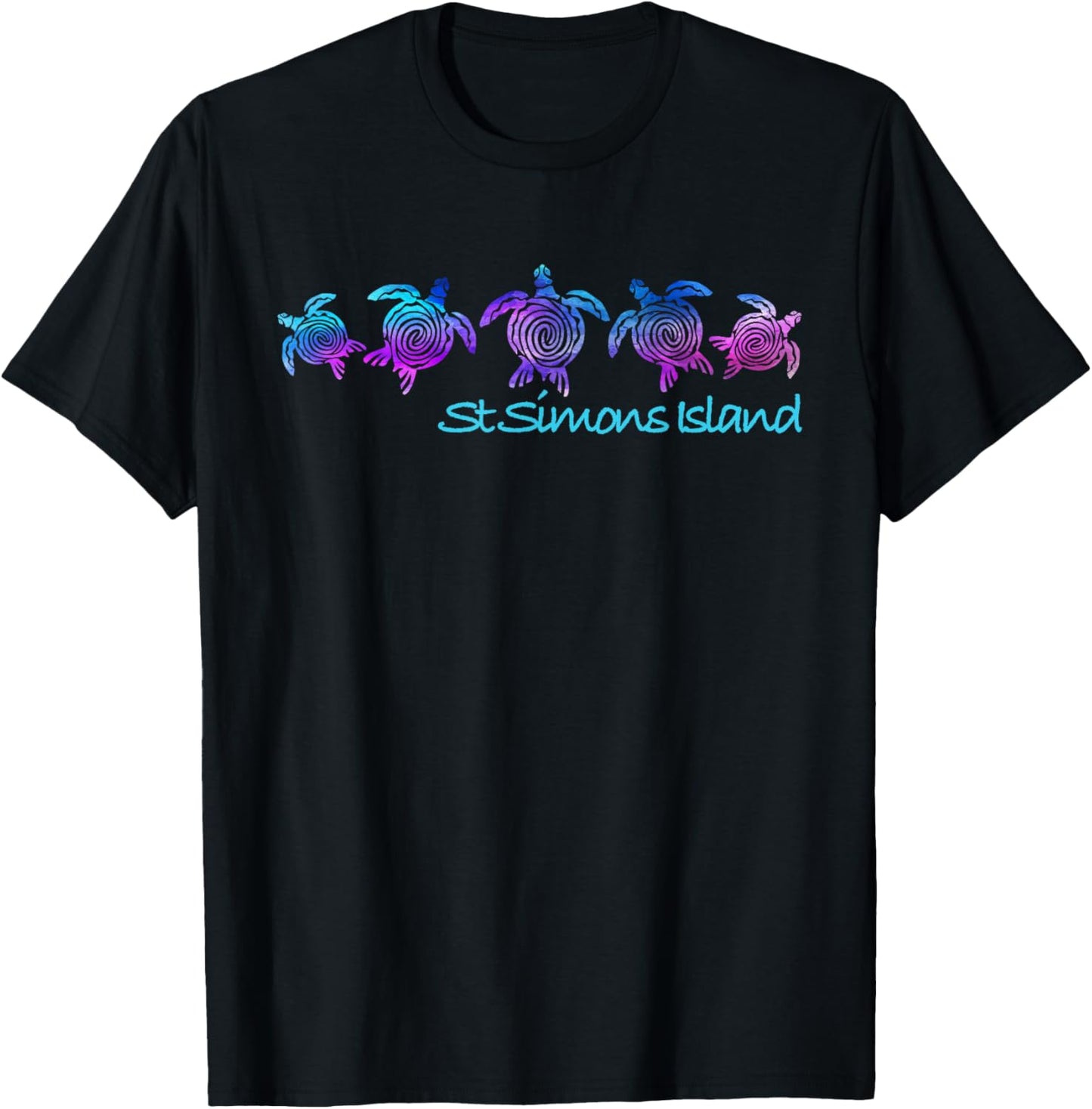 St. Simons Island Beach Design / Tribal Turtle Gift T-Shirt - T-Shirt | Black