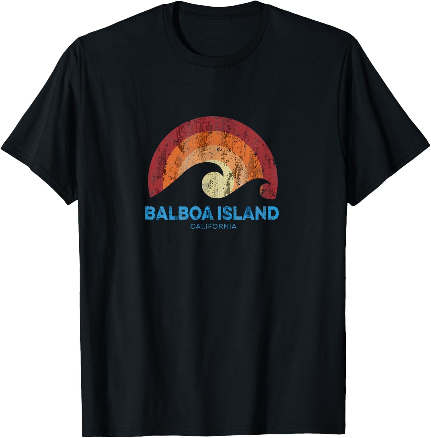Balboa Island California CA Retro Surf Beach Women Kids T-Shirt - T-Shirt | Black
