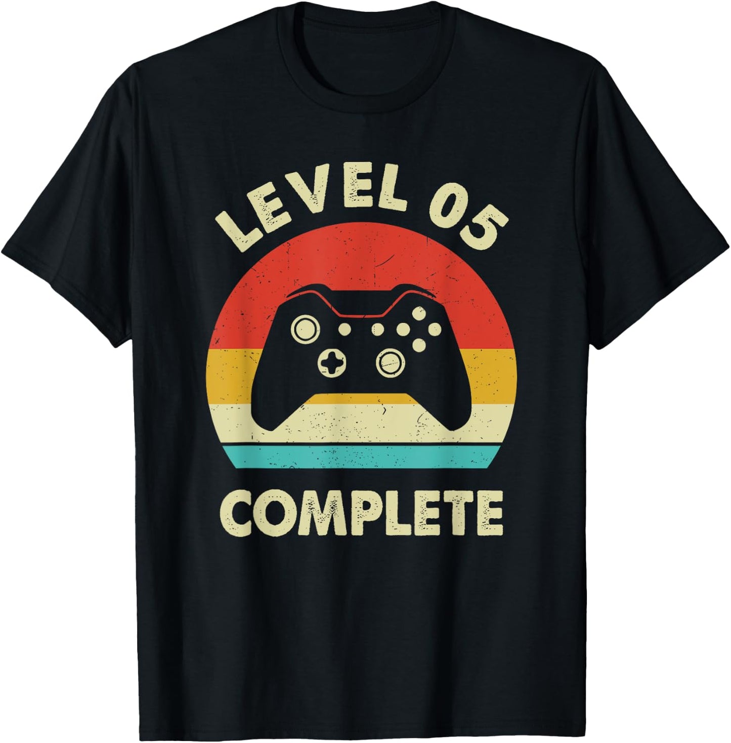 Level 5th Complete - Retro 5 Year Wedding Anniversary Gift T-Shirt - T-Shirt | Black