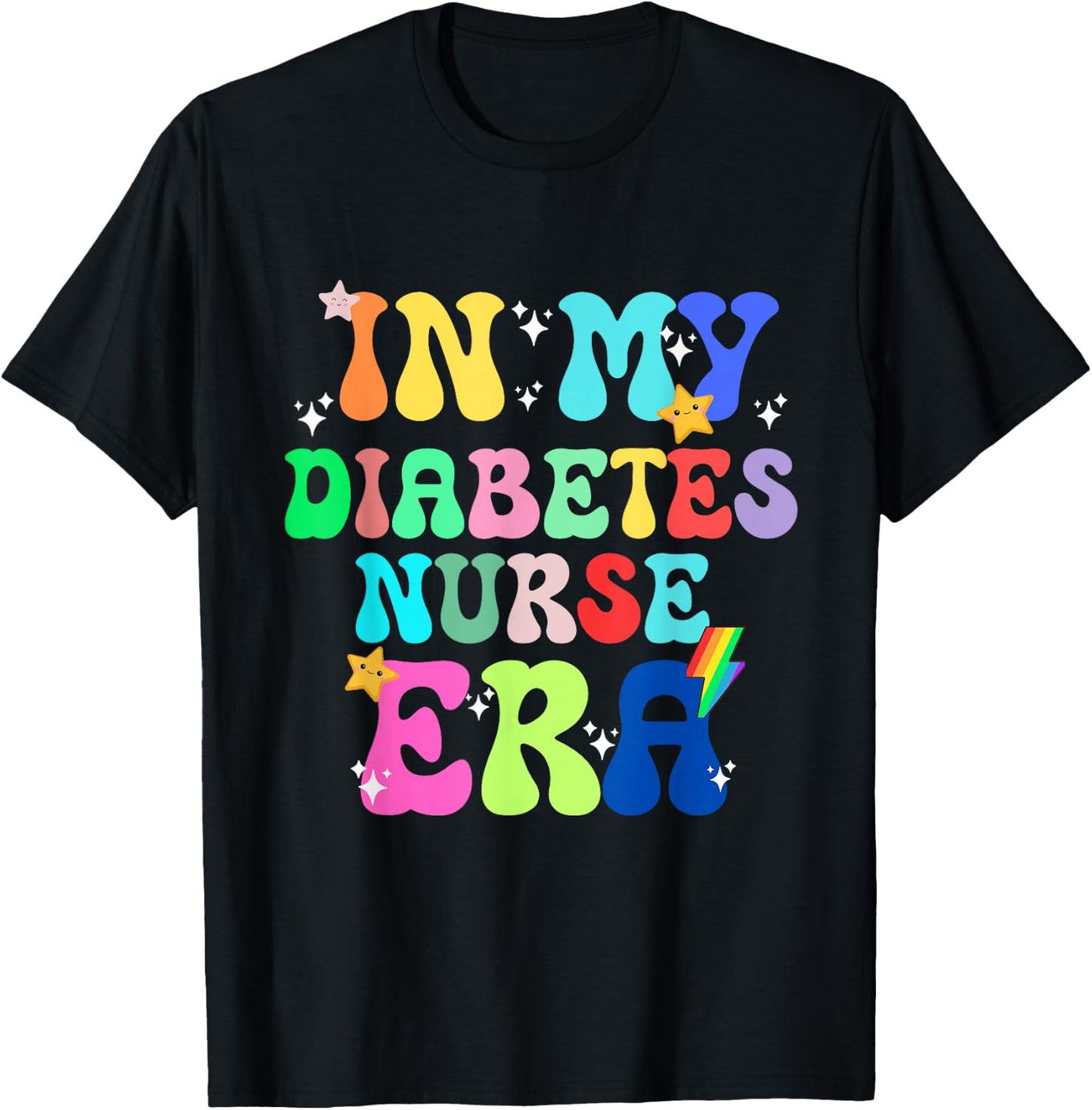 In My Diabetes Nurse Era Job Work Occupation Profession T-Shirt - T-Shirt | Black