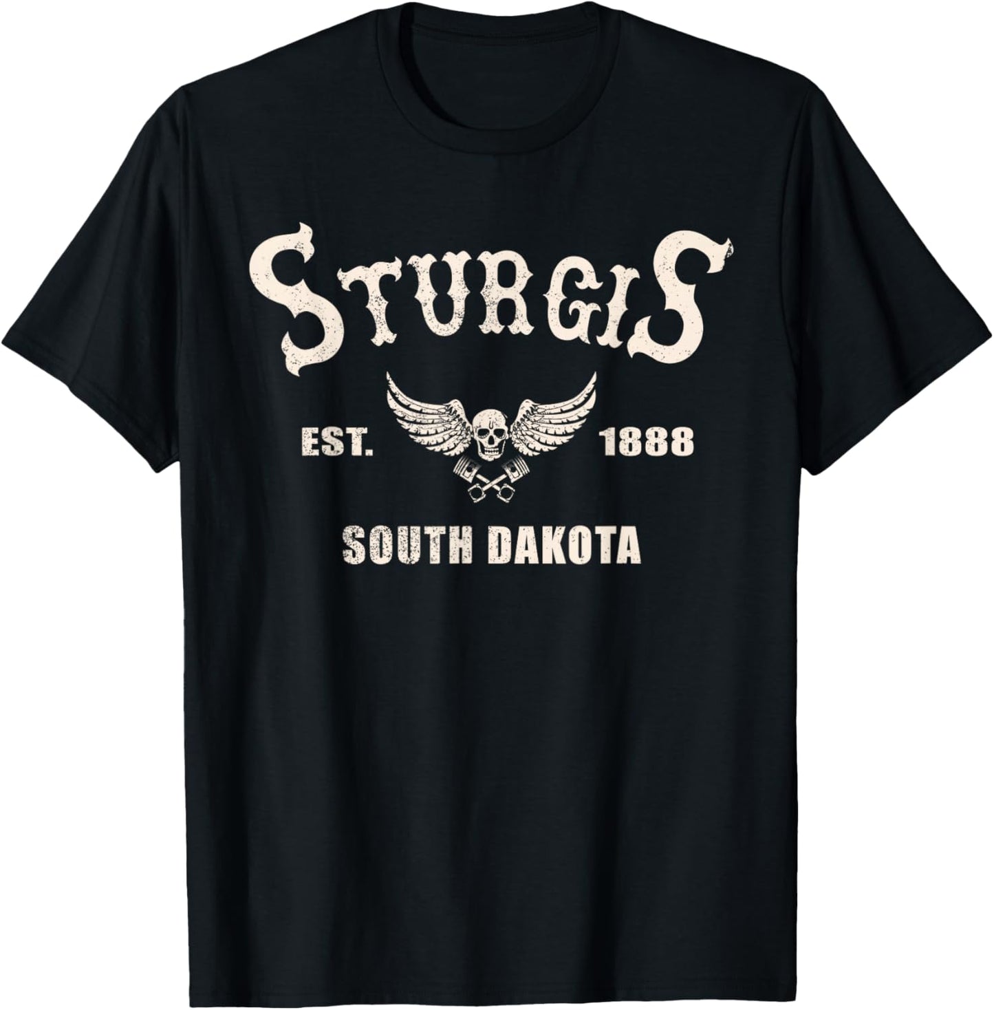 Sturgis South Dakota Motorcycle Biker Vintage T-Shirt - T-Shirt | Black