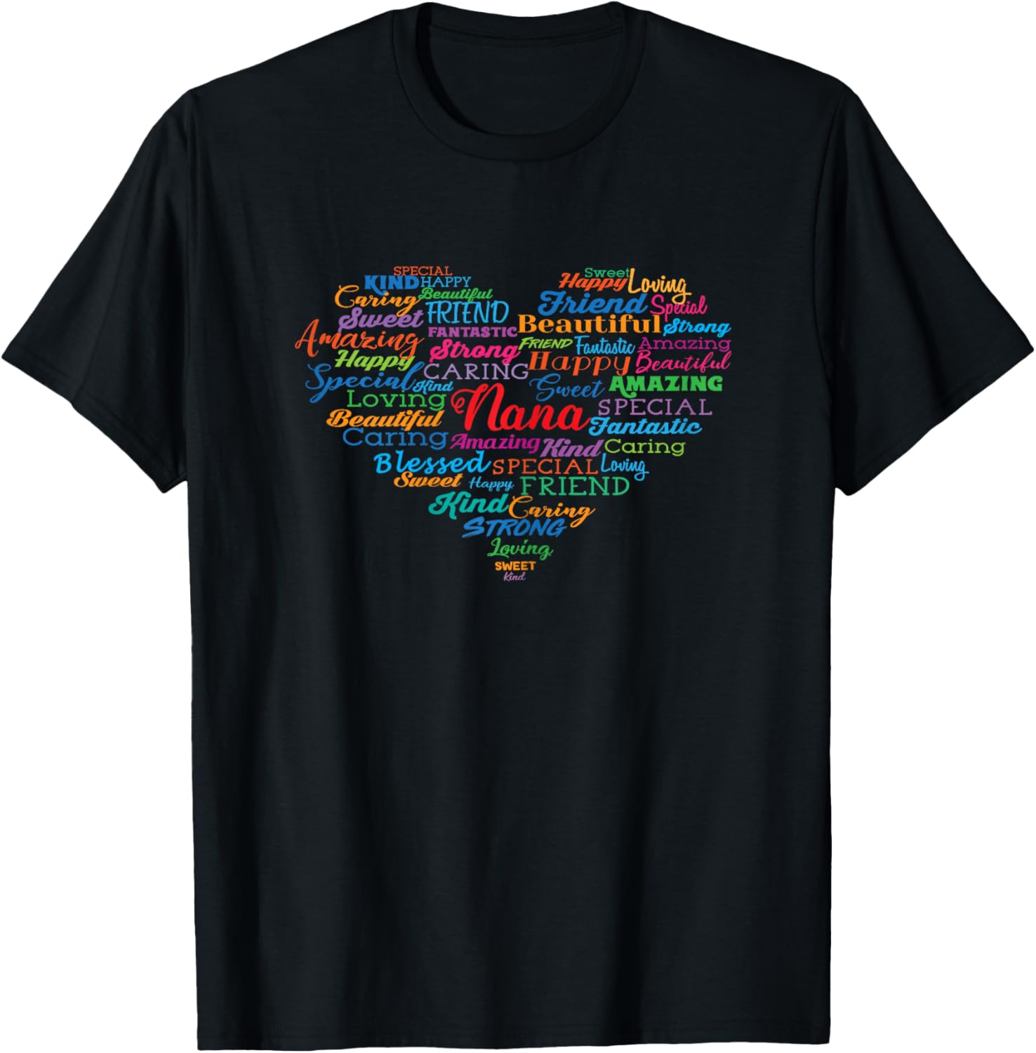 Nana for Grandma Women Christmas Mother's Day Birthday T-Shirt - T-Shirt | Black