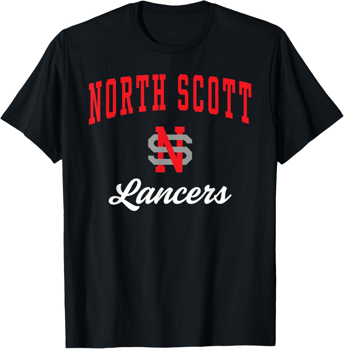 North Scott High School Lancers T-Shirt - T-Shirt | Black