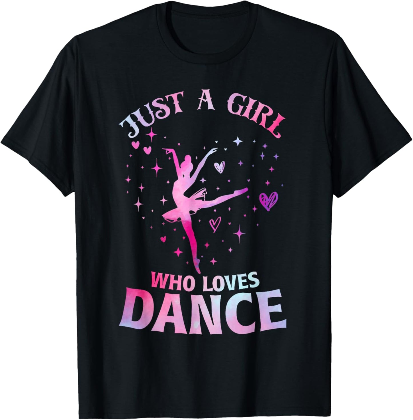 Just A Girl Who Loves Dance Ballet Dancer Heart Gift T-Shirt - T-Shirt | Black