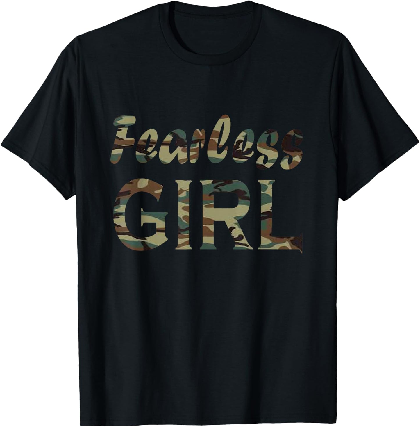 Fearless Girl Camo I Camouflage Lover T-Shirt - T-Shirt | Black