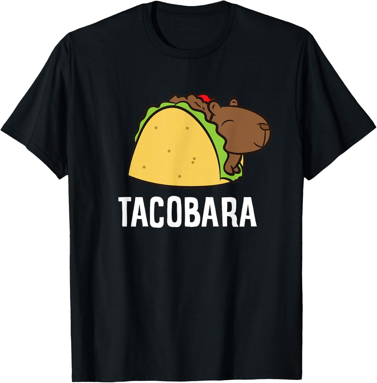Tacobara Funny Capybara Tacos T-Shirt - T-Shirt | Black