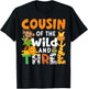 Cousin Of The Wild and Three 3 Zoo Theme Party Safari Jungle T-Shirt - T-Shirt | Black