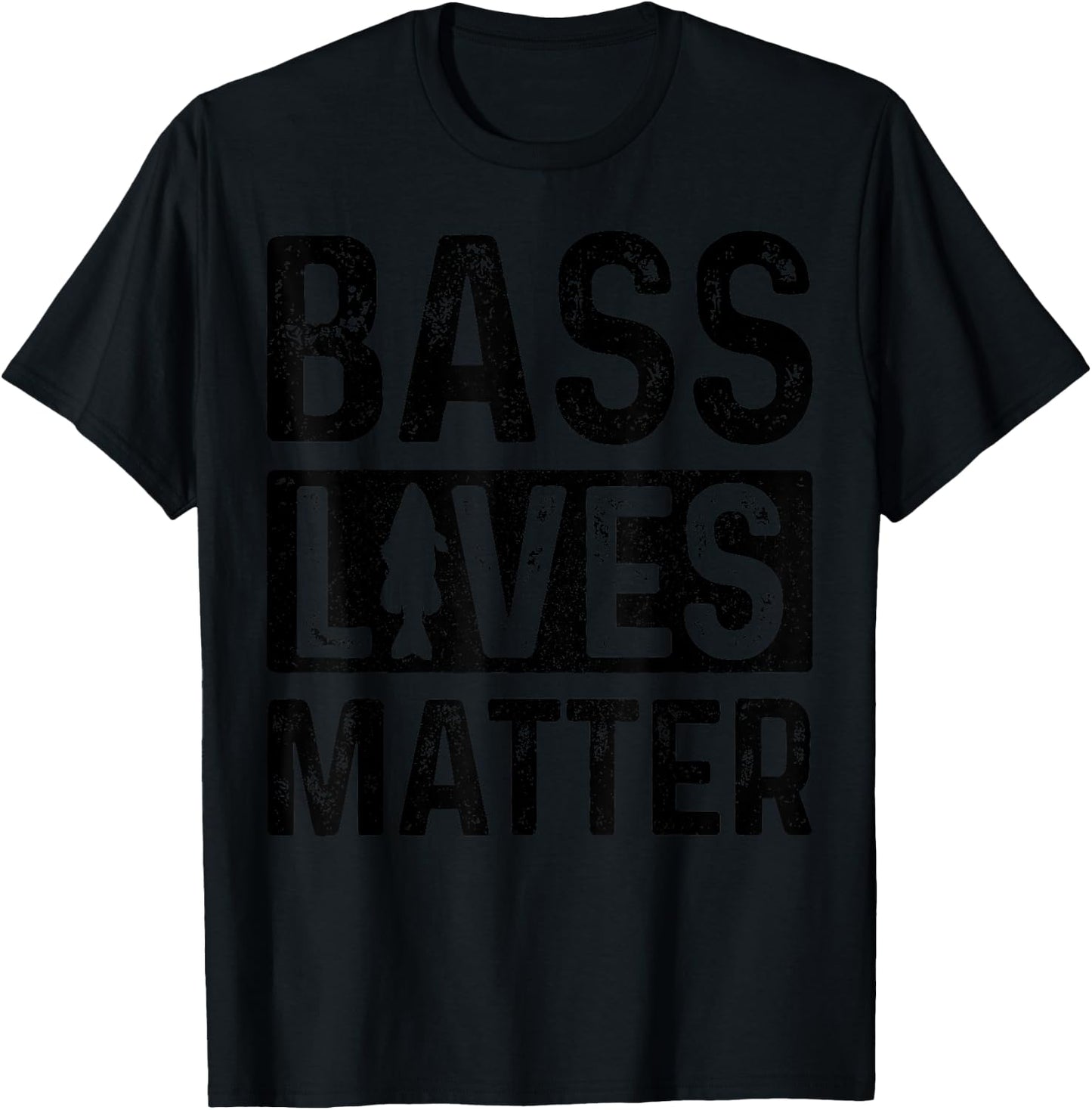 Bass Lives Matter Largemouth Fishing Funny Fisherman Gift T-Shirt - T-Shirt | Black