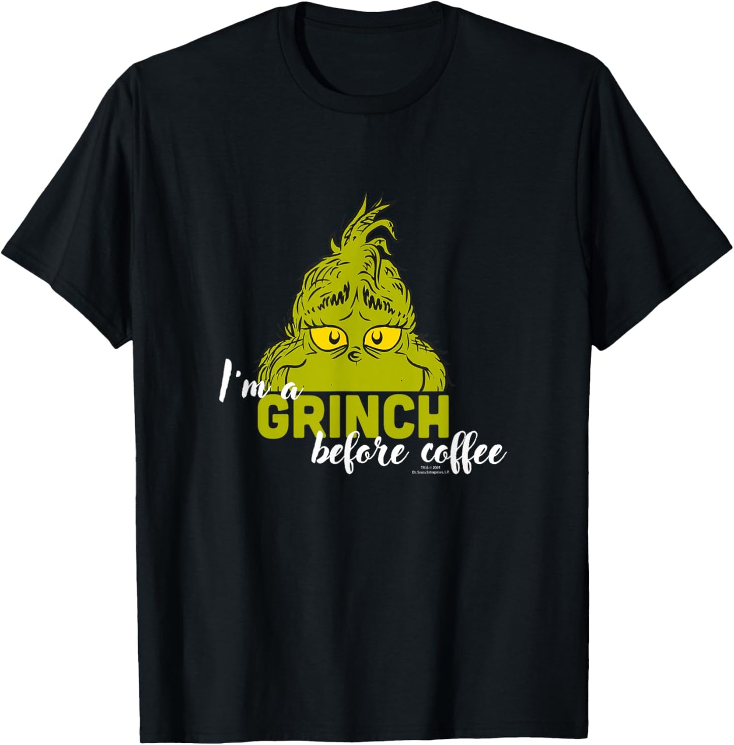 Grinch - I'm a Grinch Before Coffee T-Shirt - T-Shirt | Black