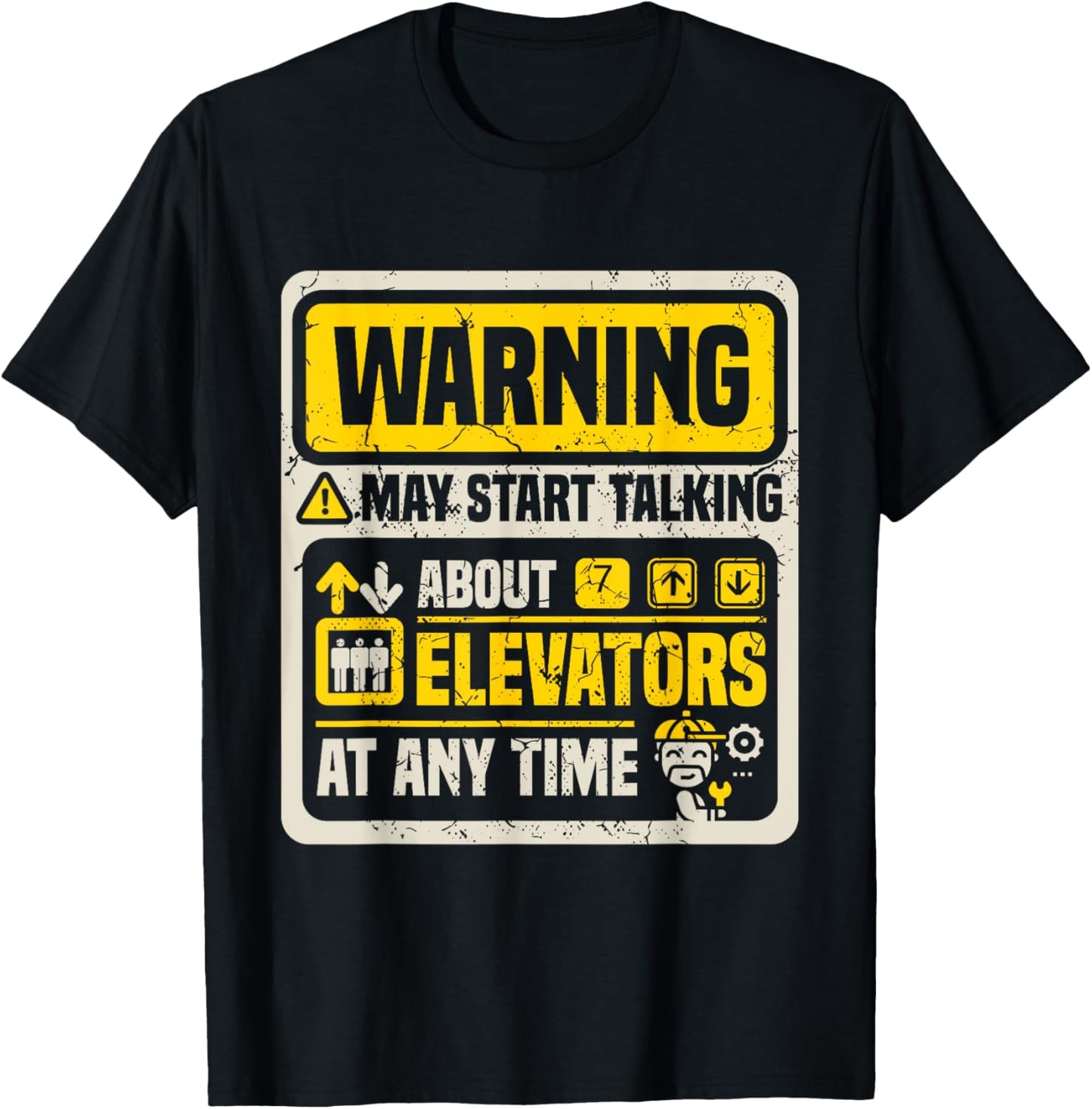 Elevator Mechanic Elevator Technician T-Shirt - T-Shirt | Black