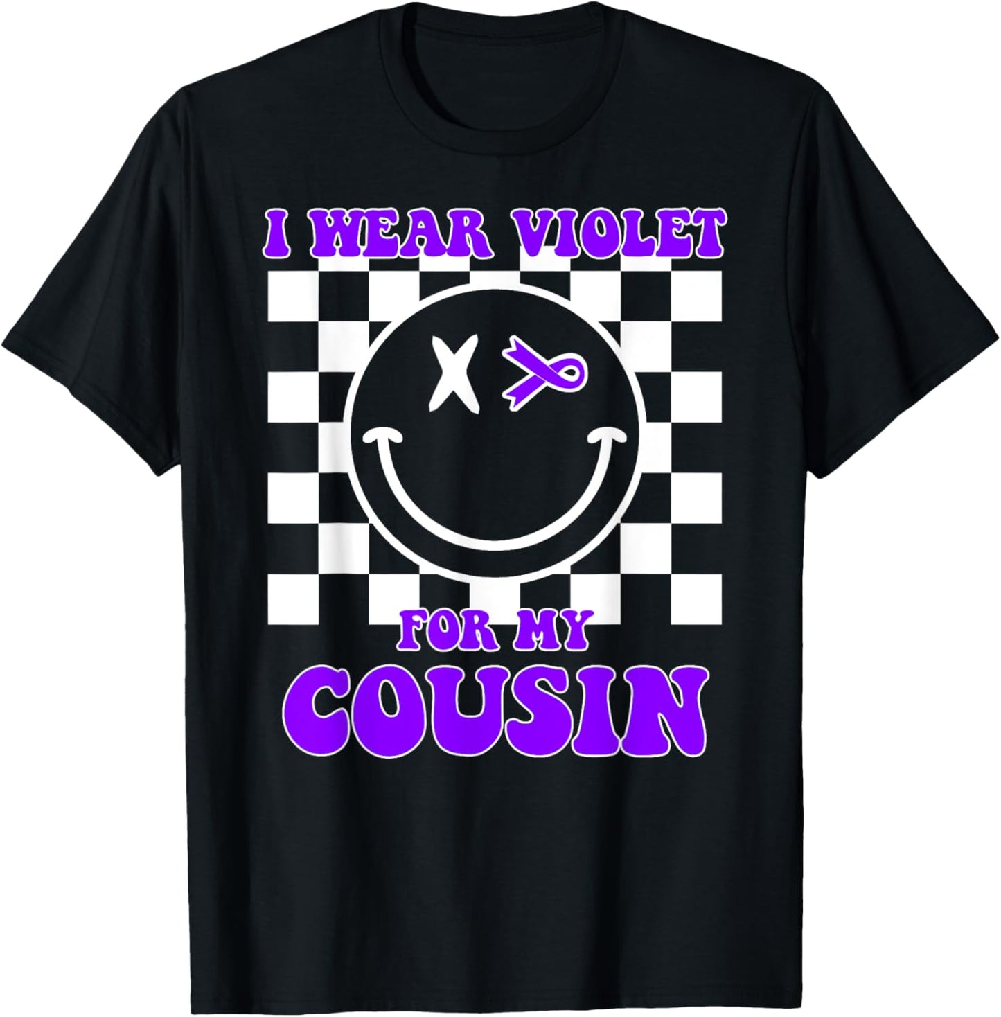 Hodgkins Lymphoma Awareness Cousin Hodgkins Lymphoma Ribbon T-Shirt - T-Shirt | Black