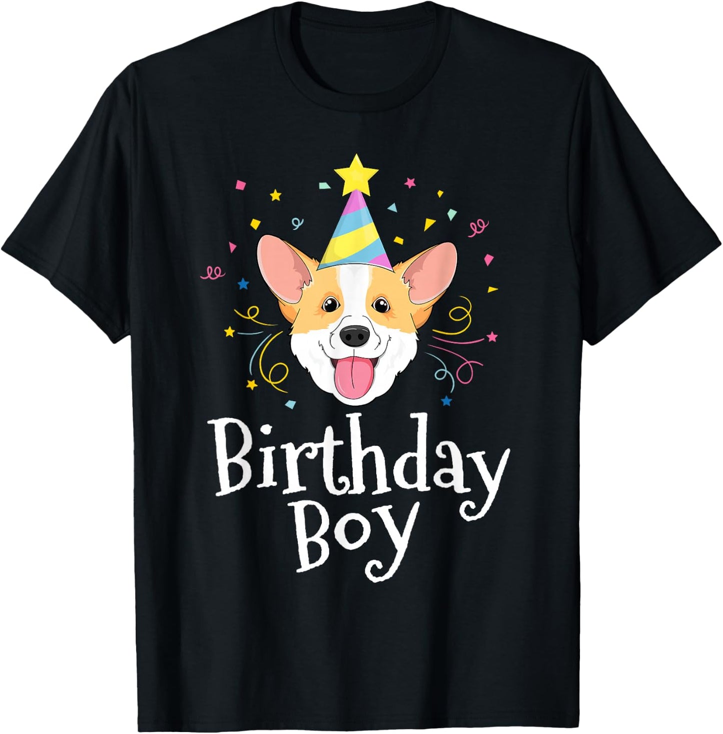 Corgi Shirt For Kids Birthday Boy Dog Party Puppy Love Pet T-Shirt - T-Shirt | Black