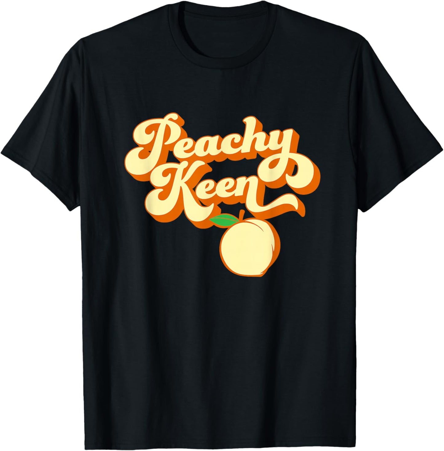 Retro 1980s Peachy Keen - Men's Black Classic Fit Short Sleeve - Small T-Shirt - T-Shirt | Black