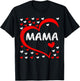 Mama Is My Valentine Love Hearts Boys Girls Valentines Day T-Shirt - T-Shirt | Black