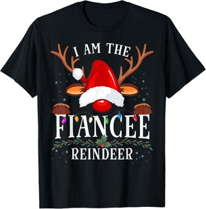 99 Gifts I Am The Fiancee Reindeer Christmas Family -Adults - Black - Small T-Shirt - T-Shirt | Black