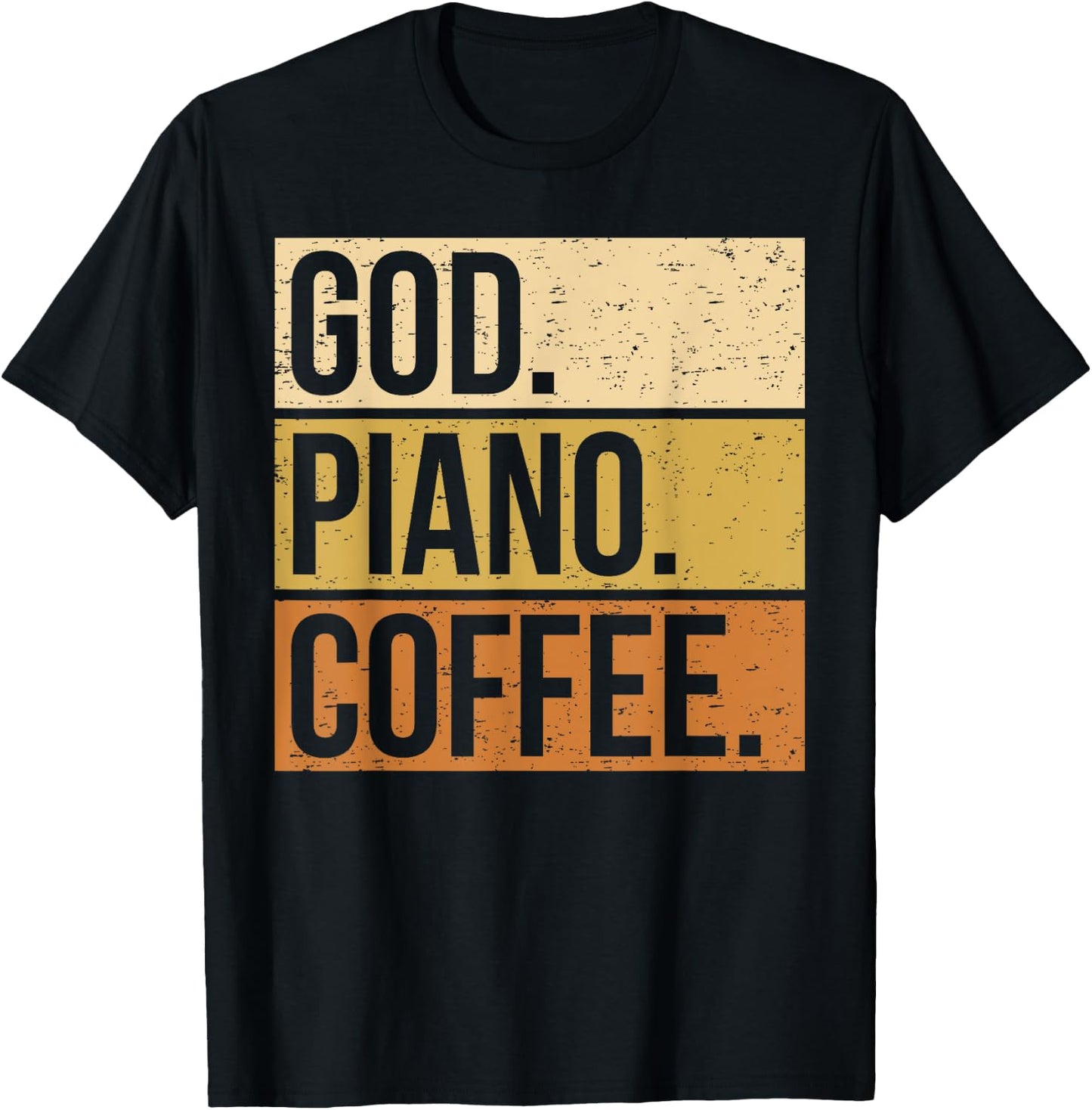 Piano Player Christian Musician Church Jesus I God Coffee T-Shirt - T-Shirt | Black