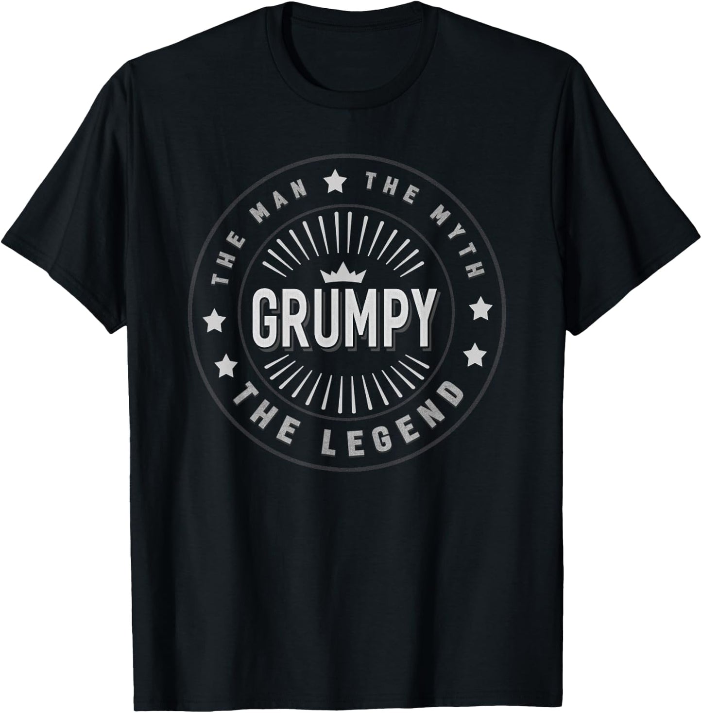 Grumpy Old Man The Man The Myth The Legend Funny Gift T-Shirt - T-Shirt | Black