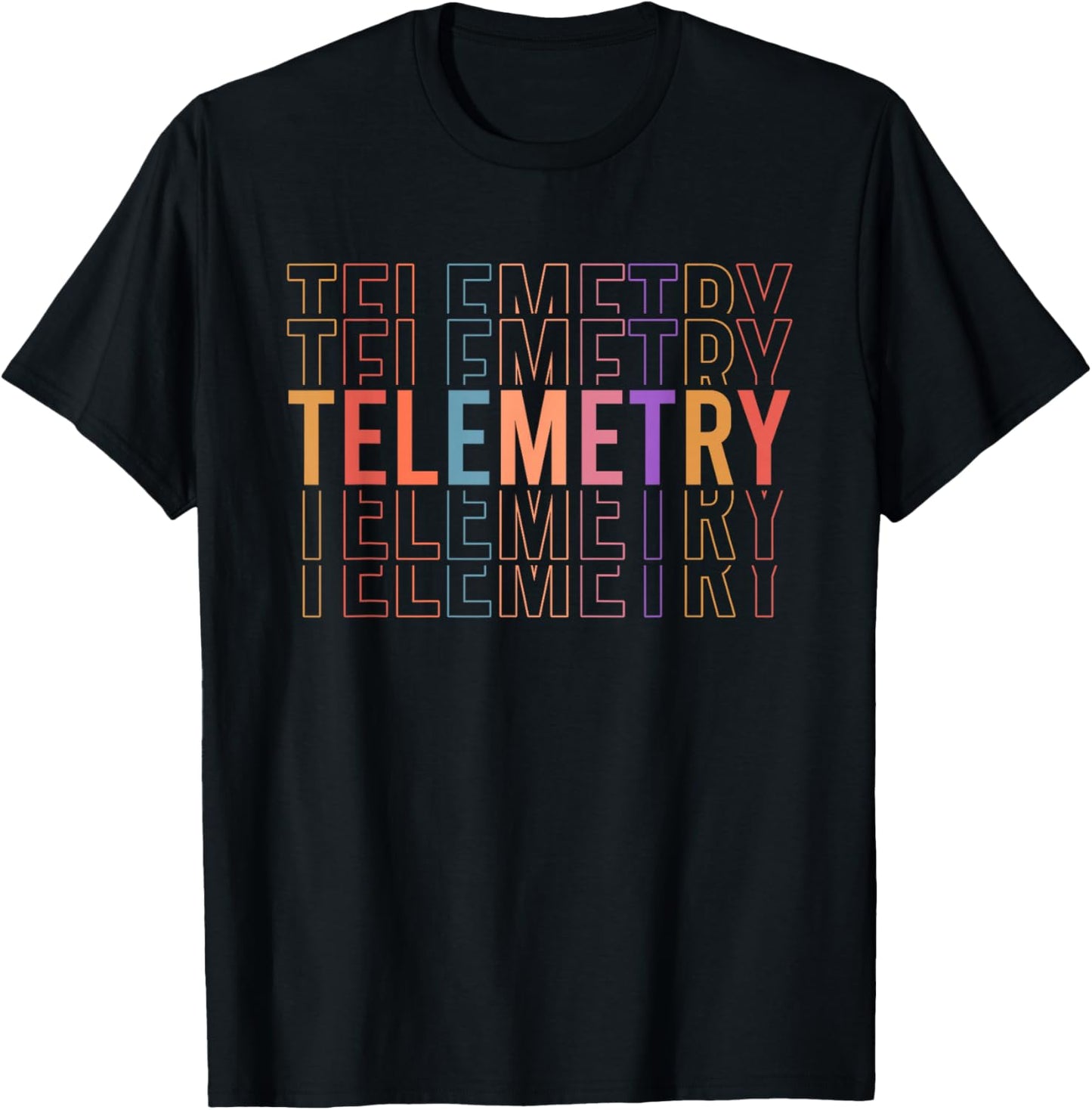 Telemetry Technician Appreciation Telemetry Tech - Black, -Adults, Small, Short Sleeve, , Classic Fit, Modern Classic, Lightweight, Lace T-Shirt - T-Shirt | Black