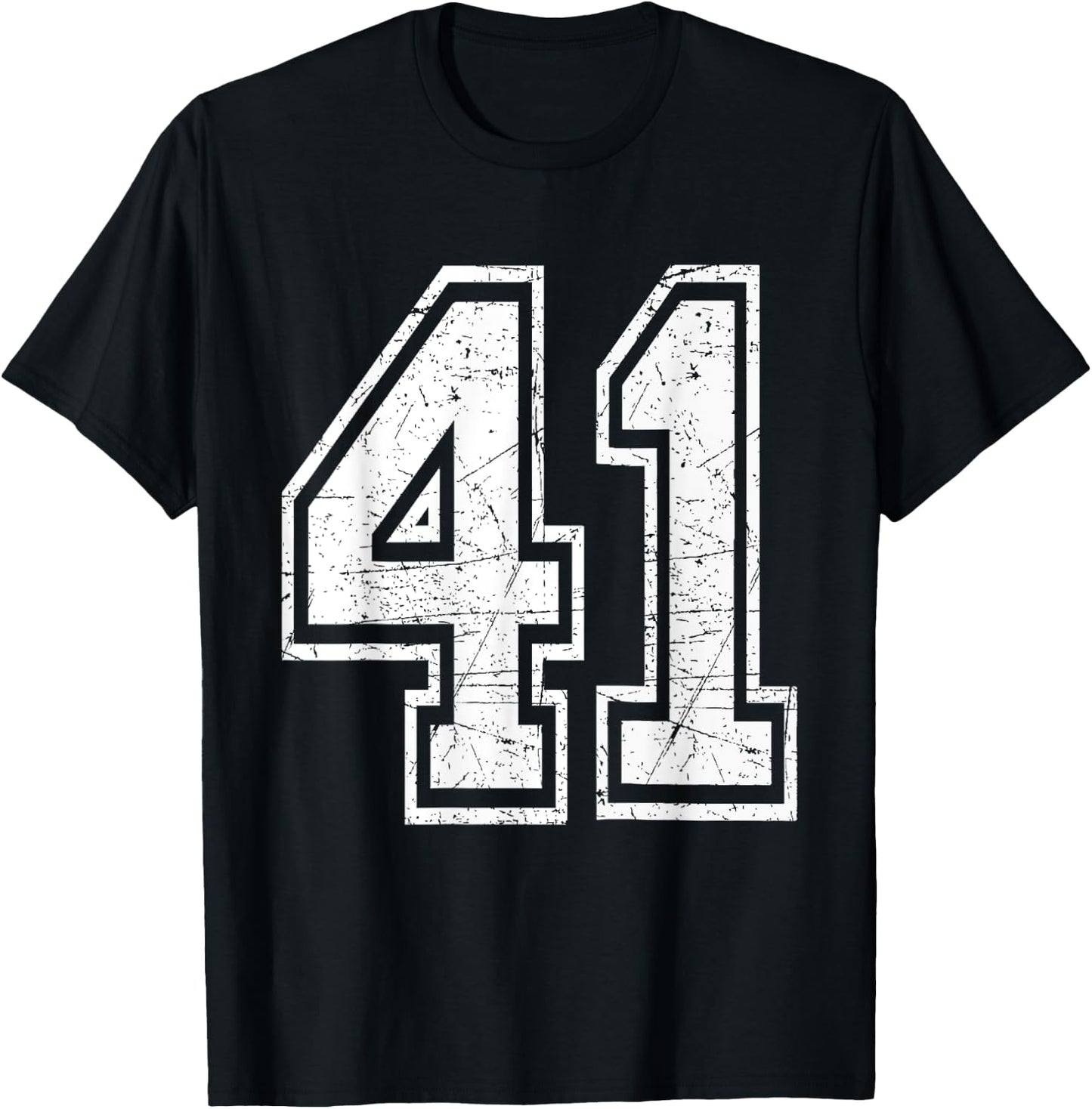 Number 41 Varsity Sports Team Jersey 41st Birthday T-Shirt - T-Shirt | Black
