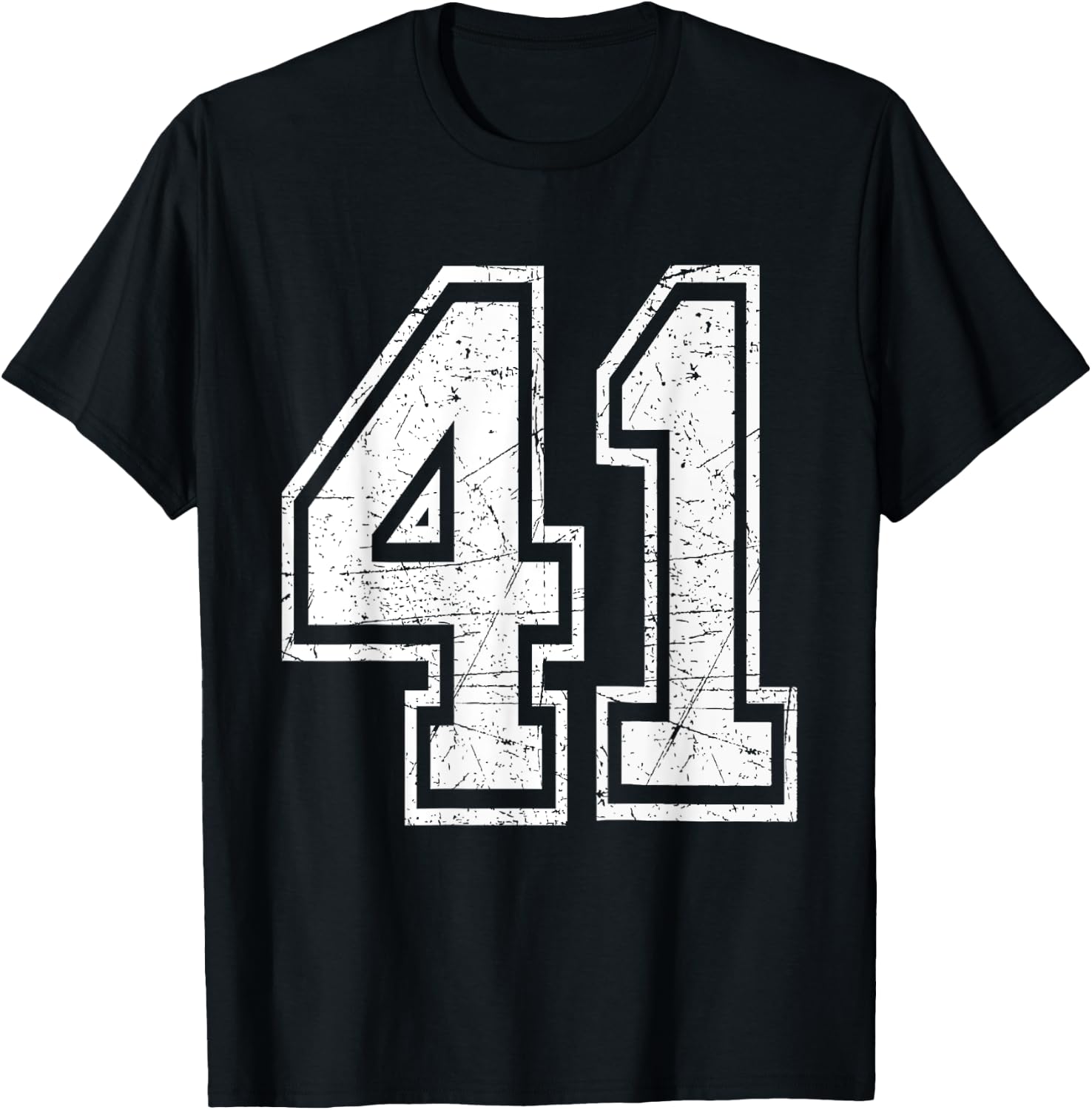 Number 41 Varsity Sports Team Jersey 41st Birthday T-Shirt - T-Shirt | Black