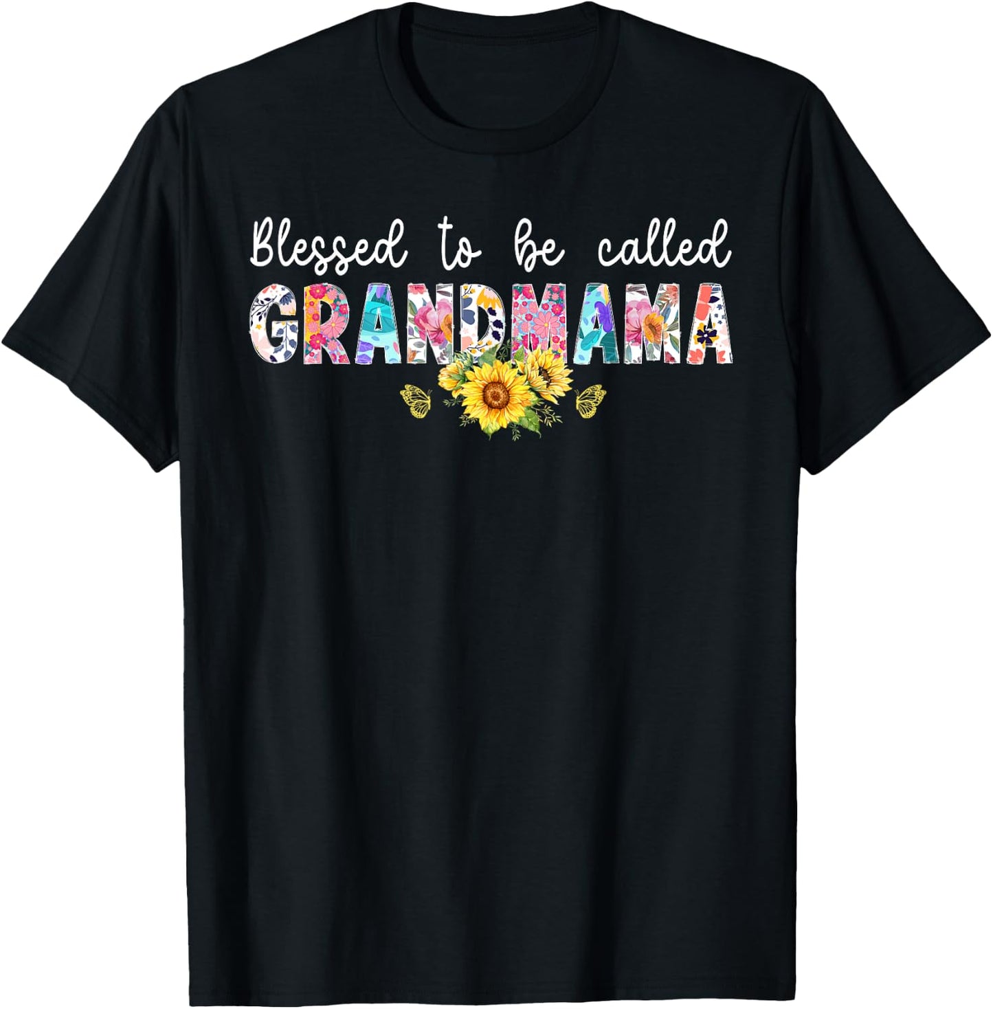 Blessed To Be Called Grandmama Grandma Grandmama Grandmother T-Shirt - T-Shirt | Black