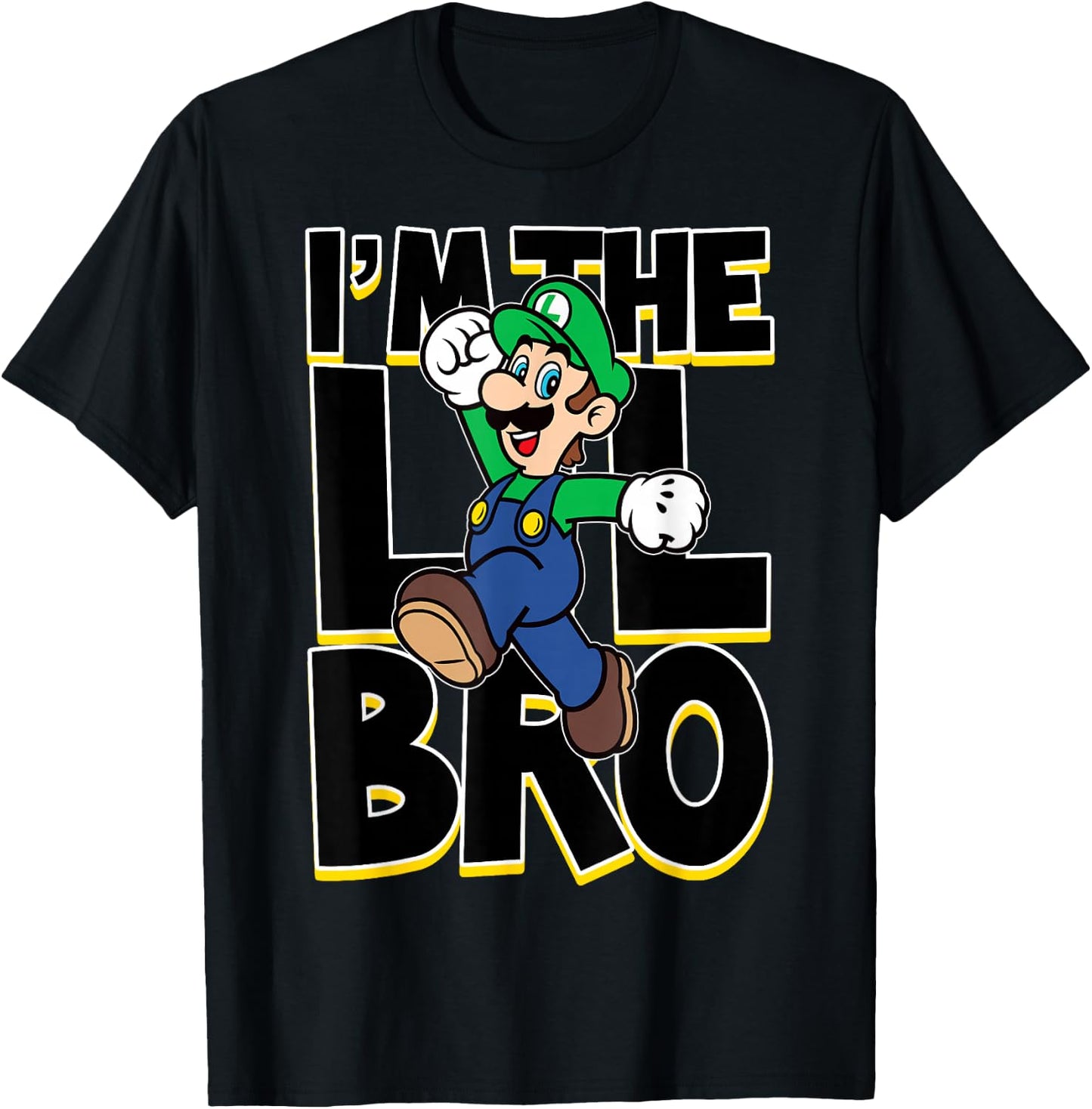 Super Mario Luigi I'm The Lil Bro T-Shirt - T-Shirt | Black