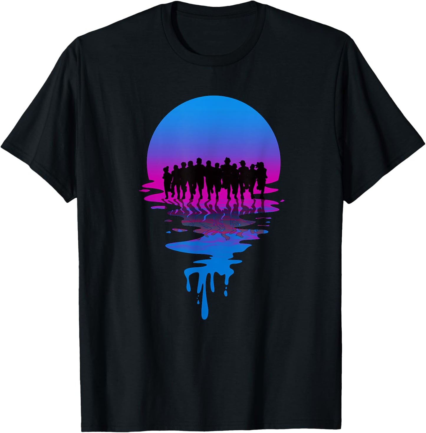 Vintage Retro Sunset Marathon T-Shirt - T-Shirt | Black