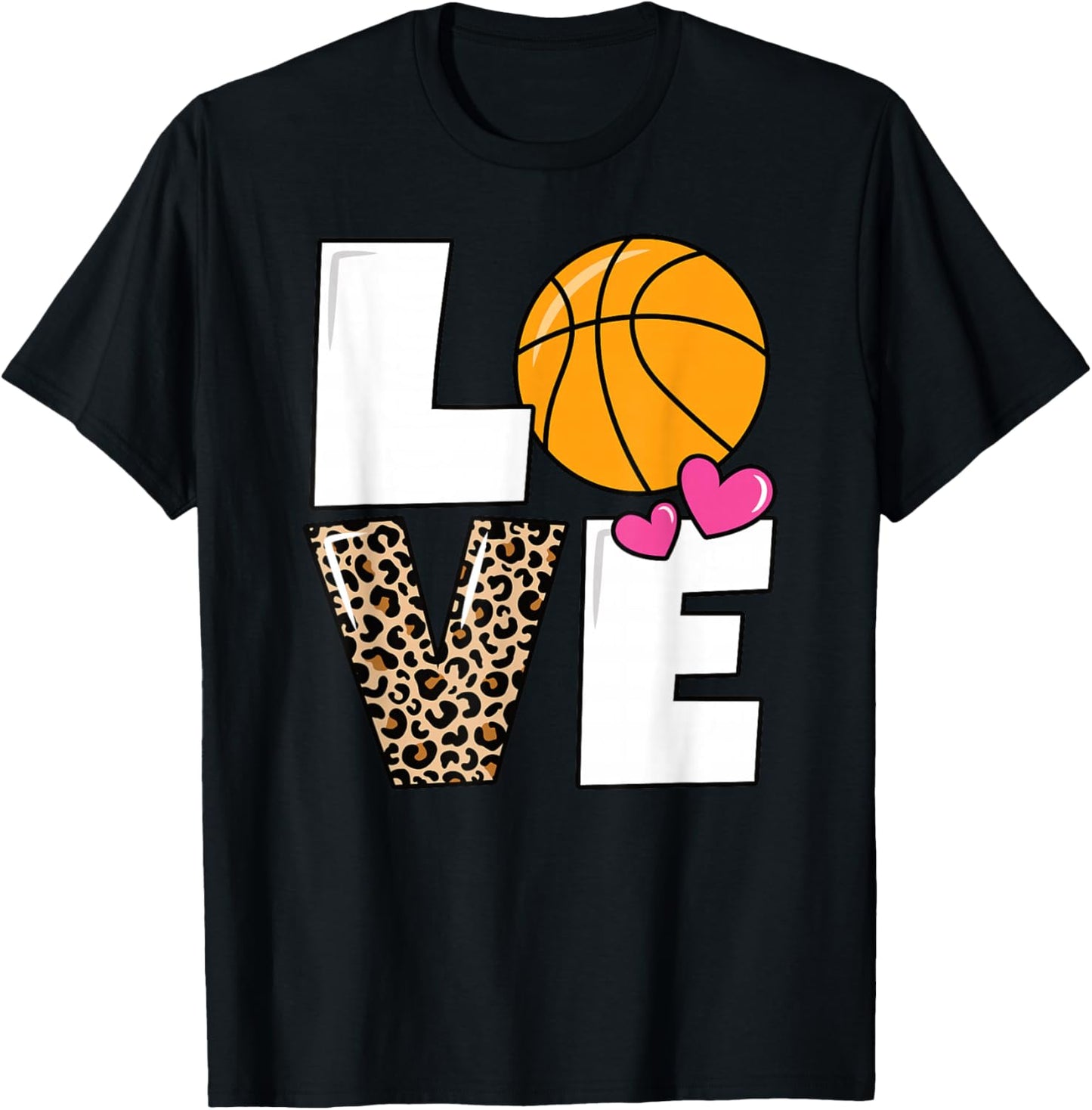 Love Basketball Cute Women Girls Basketball Lover T-Shirt - T-Shirt | Black