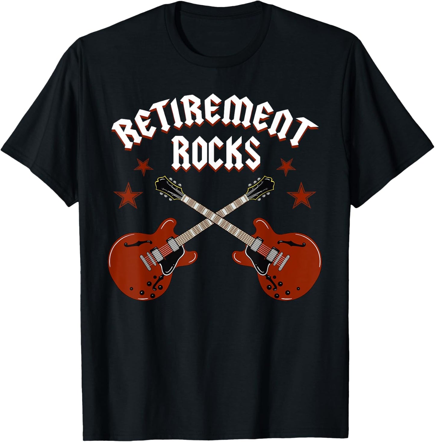 Retirement Rocks Electric Guitar Musical String Instrument T-Shirt - T-Shirt | Black