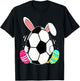 Funny Soccer Ball With Bunny Ears Easter Day Men Boys Kids T-Shirt - T-Shirt | Black