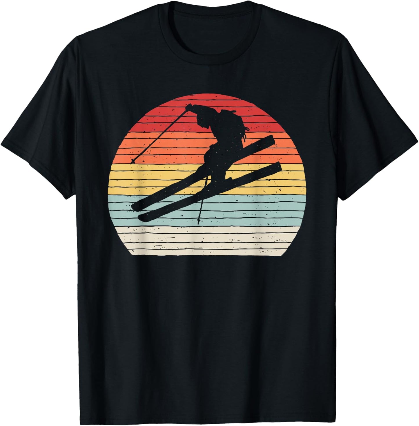 Vintage Retro Winter Sports Skiing T-Shirt - T-Shirt | Black