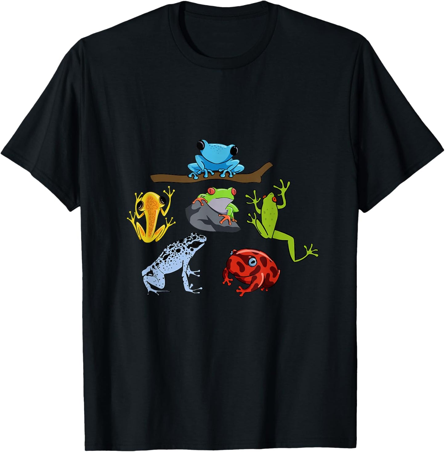 Rainforest Animals Amphibian Collection Toads Frog T-Shirt - T-Shirt | Black