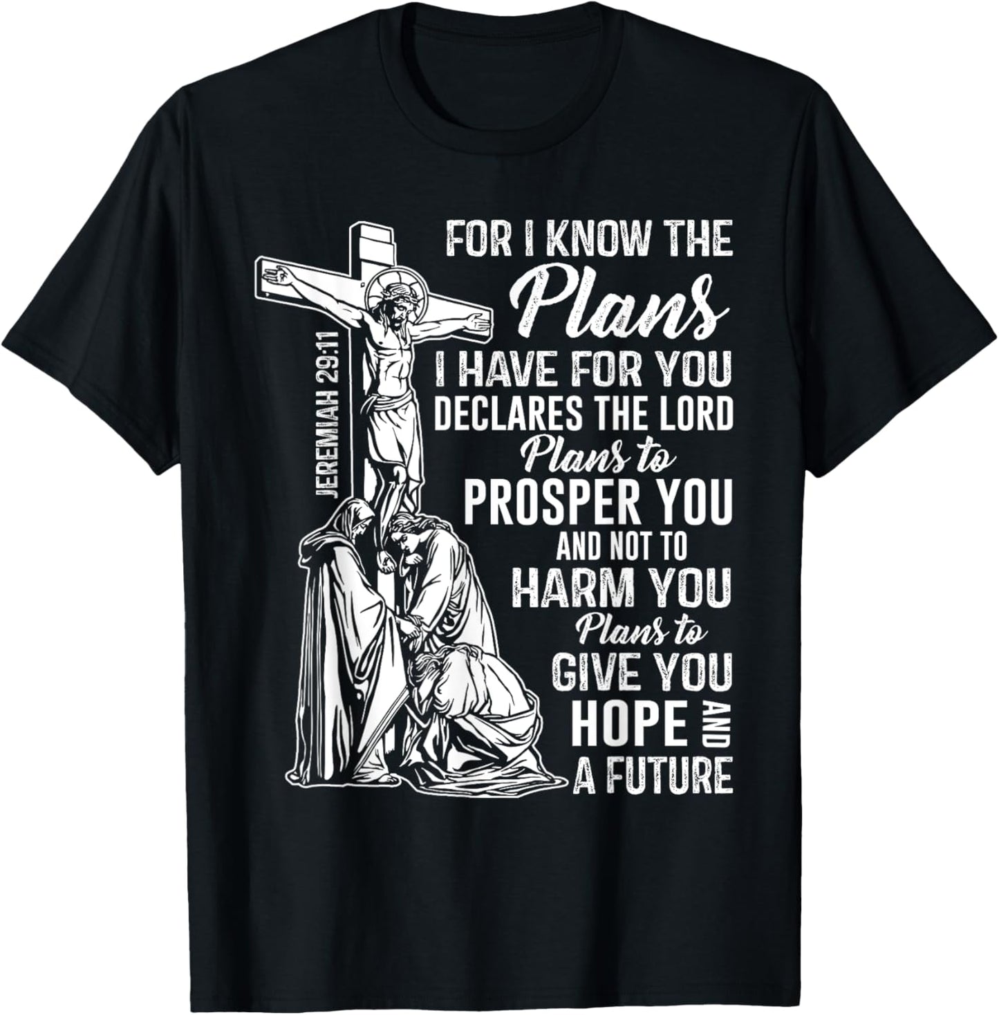 Jeremiah 2911 Christian Bible Verse Gifts Cross Scripture ap T-Shirt - T-Shirt | Black