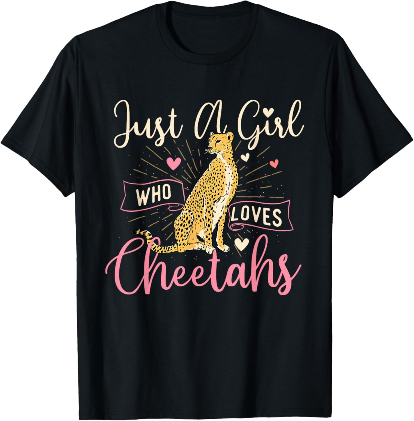 Just A Girl Who Loves Cheetahs - Wildlife Zoo Animal Lover T-Shirt - T-Shirt | Black