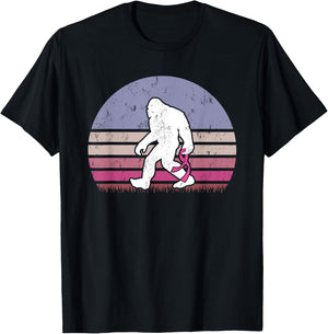 Vintage Bigfoot Breast Cancer Awareness T-Shirt - T-Shirt | Black