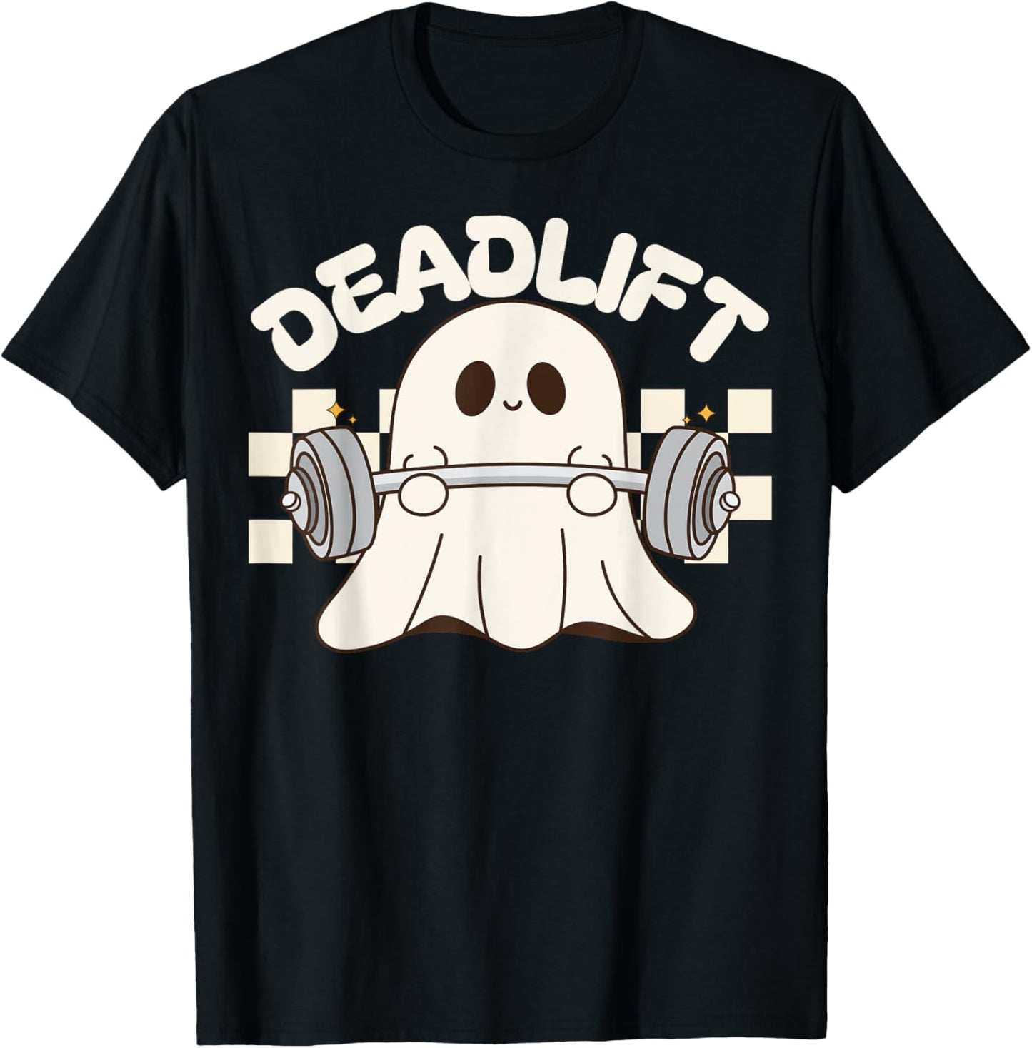 Dead Lift Funny Halloween Ghost Weight Lifting Workout GYM T-Shirt - T-Shirt | Black