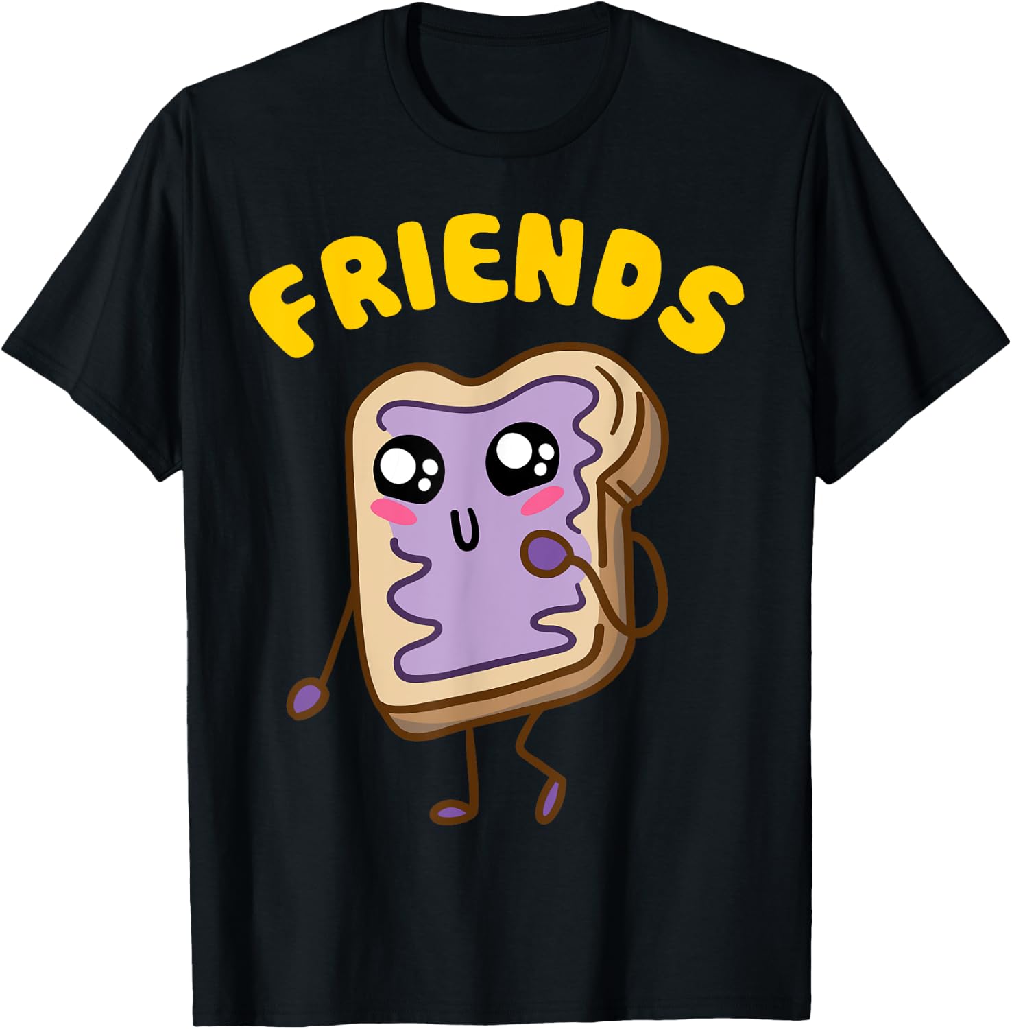 Kawaii Peanut Butter - Jelly - 2/2 BFF Best Friends Matching T-Shirt - T-Shirt | Black