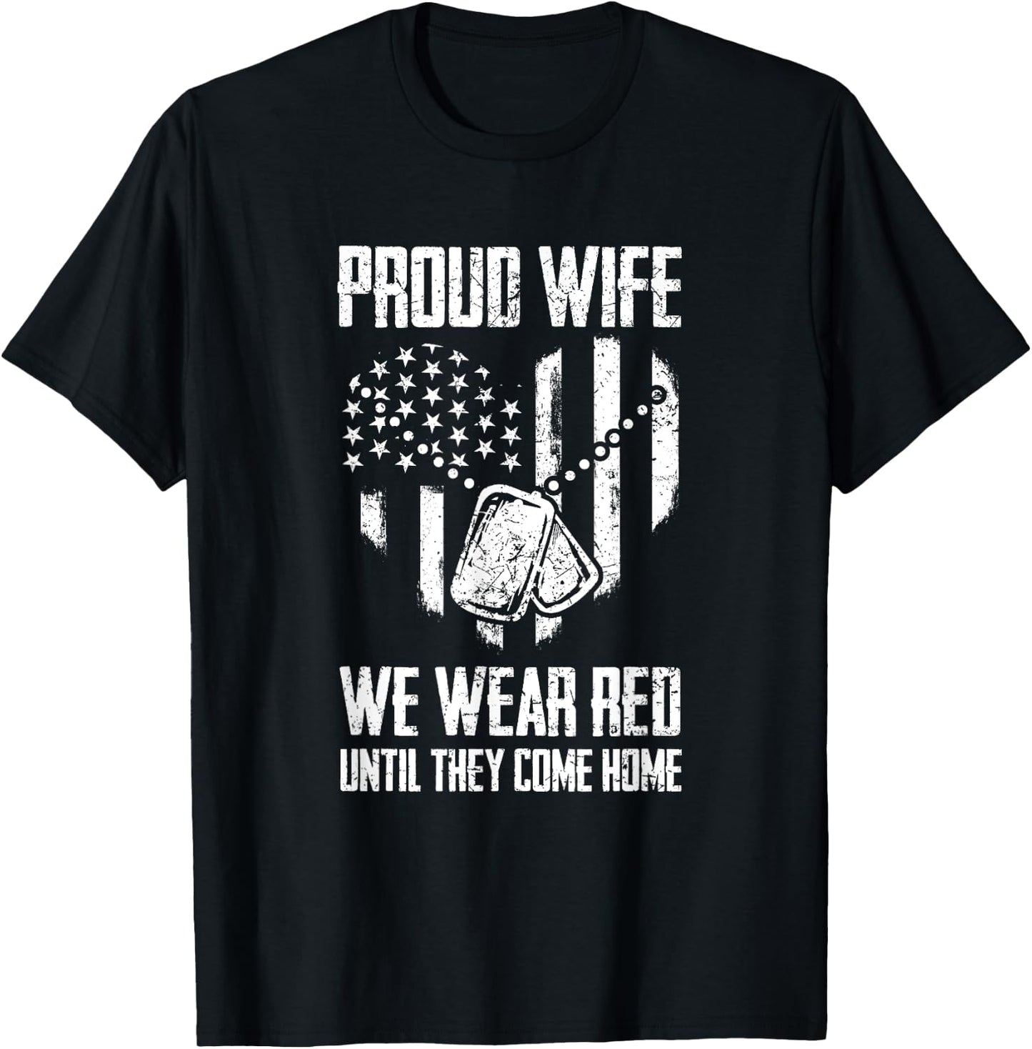 Remember Everyone Deployed Gift - US Flag Military Support T-Shirt - T-Shirt | Black