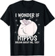 I Wonder If Dream Sleeping Shirt PJ Pajama Top Hippo T-Shirt - T-Shirt | Black
