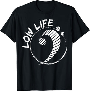 Funny Music Shirt | Low Life Clef | Clef Guitar T-Shirt - T-Shirt | Black